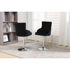 ST-6021 Black Velvet Bar Stool with Deep Tufting. (Online only) ST-6021 Black Velvet Bar Stool with Deep Tufting. (Online only)