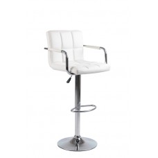 ST-7733 White PU with Metal Base Adjustable Bar Stool. SET OF 2 CHAIRS (Online only)