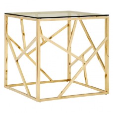 IF-2340-E  End Table With Gold Frame (Online Only )