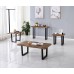 IF-2691 Sofa Table, Console with Faux Live Edge Wood Table with Black Metal U Shape Legs (Online only)