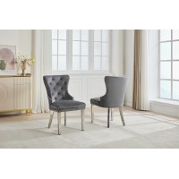 C-1245 Soft-Touch Grey Velvet Dining Chair. SALE JUST SET OF 2 CHAIRS. (Online Only) C-1245 Soft-Touch Grey Velvet Dining Chair. SALE JUST SET OF 2 CHAIRS. (Online Only)