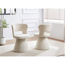 C-1436 Cream textured fabric upholstery Dining Chair. (Online Only)