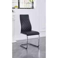 C-1574 Upholstered in soft Black PU.Dining Chair. SALE JUST SET OF 6 CHAIRS. (Online Only)