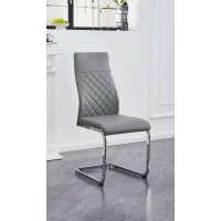 C-1576 Upholstered in soft Grey PU Dining Chair.SALE JUST SET OF 6 CHAIRS. (Online Only)