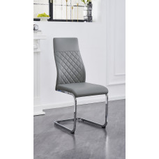 C-1576 Upholstered in soft Grey PU Dining Chair.SALE JUST SET OF 6 CHAIRS. (Online Only)