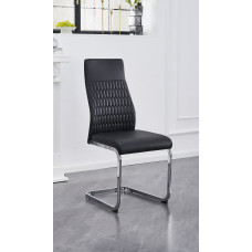 C-1579 Upholstered in soft Black PU Dining Chair.SALE JUST SET OF 6 CHAIRS. (Online Only)