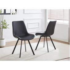 C-1821 Soft Black PU Dining Chair.SALE JUST SET OF 6 CHAIRS.(Online Only)