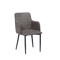 C-1835 Charcoal Brown PU with Black Metal Legs. SALE JUST SET OF 2 CHAIRS.( Online only)