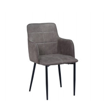 C-1835 Charcoal Brown PU with Black Metal Legs. SALE JUST SET OF 2 CHAIRS.( Online only)