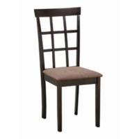 C-1010  Fabric Cushion with Espresso Legs. Set of 2 Chairs.(Online only)