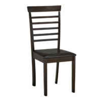 C-1011 Black PU Cushion with Espresso Legs Dining Chair. Set of 2 Chairs(Online only)
