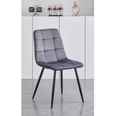 C-1592 Dining Chair Soft Grey Velvet . SALE JUST SET OF 4 CHAIRS. (Online only)