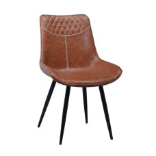 C-1825 Brown PU Seat With Black Legs Dining chair. SALE JUST SET OF 2 CHAIRS.(Online only)