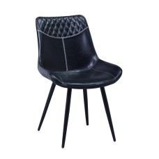 C-1826 Black PU Seat With Black Legs Dining chair. SALE JUST  SET OF 2 CHAIRS.(Online only)