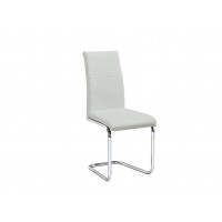 C-1872 White PU with Metal Legs Dining Chair. SALE JUST SET OF 6 CHAIRS. (Online only)