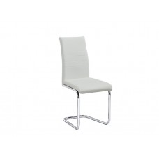 C-1872 White PU with Metal Legs Dining Chair. SALE JUST SET OF 6 CHAIRS. (Online only)