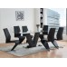 T-1402  V-Shaped Grey Pedestal with Stainless Steel Base Dining Table (Online Only)