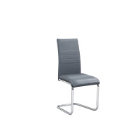 C-1873 Grey PU with Metal Legs Dining chair. SALE JUST SET OF 6 CHAIRS.  (Online only)