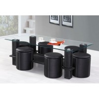 IF-2056 Tempered Glass Coffee Table With  Stools. (Online only)