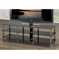 IF-5004 Black Tempered glass | Chrome Legs TV stand (Online only)