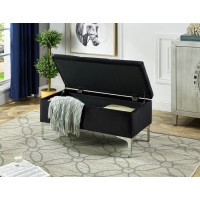 IF-6256 Black Velvet Storage bench (Online only)