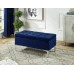 IF-6257  Blue velvet storage bench (Online only)