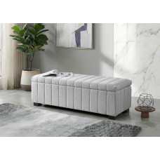 IF-6261 Soft Grey Teddy Bear Fabric Storage Bench (Online Only)