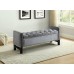IF-6400 Grey Velvet Storage Bench (Online only)
