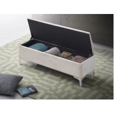 IF-6502 Creme Velvet Storage Bench(Online only)
