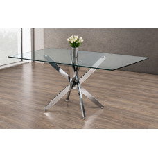 T-1448 Clear Glass Top With chrome legs Dining Table ( Online only) T-1448 Clear Glass Top With chrome legs Dining Table ( Online only)