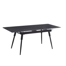 T-1817 Modern Extension Dining Table with Sintered Stone Black Marble Top . (Online Only) T-1817 Modern Extension Dining Table with Sintered Stone Black Marble Top . (Online Only)