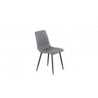 C-1712 Dining Chair grey upholstery and diamond pattern stitching details. SALE JUST SET OF 6 CHAIRS. (Online only)
