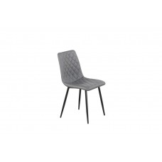 C-1712 Dining Chair grey upholstery and diamond pattern stitching details. SALE JUST SET OF 6 CHAIRS. (Online only)