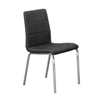 C-1760 Dining chair black upholstery and sturdy chrome legs. SALE JUST SET OF 4 CHAIRS. (Online only) C-1760 Dining chair black upholstery and sturdy chrome legs. SALE JUST SET OF 4 CHAIRS. (Online only)