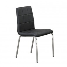 C-1760 Dining chair black upholstery and sturdy chrome legs. SALE JUST SET OF 4 CHAIRS. (Online only)