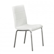 C-1761 White PU dining chair. SALE JUST SET OF 4 CHAIRS.(Online only)