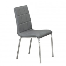 C-1762 Dining chair grey upholstery, tufted back and seat. SALE JUST SET OF 4 CHAIRS. (Online only)