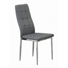 C-1772 Upholstered Grey With Chrome Legs Dining Chair. SALE JUST SET OF 4 CHAIRS. (Online only)