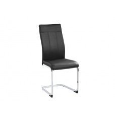 C-1877 Black PU with Metal Legs Dining chair. SALE JUST SET OF 6 CHAIRS.(Online only)