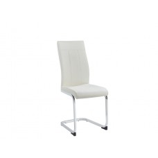 C-1878 White PU with Metal Legs Dining chair. SALE JUST SET OF 6 CHAIRS. (Online only)