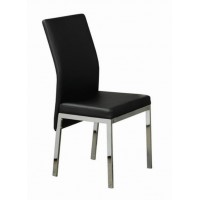 C-5063 Black Cushion with Chrome Legs. SALE JUST SET OF 4 CHAIRS.(Online only)
