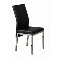 C-5063 Black Cushion with Chrome Legs. SALE JUST SET OF 4 CHAIRS.(Online only)