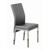 C-5065 Grey Cushion with Chrome Legs Dining chair. SALE JUST SET OF 4 CHAIRS. (Online only)