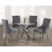 T-1447- 44"Round Clear Glass Top With Chrome Legs Dining Table (Online only)