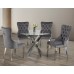 T-1447- 44"Round Clear Glass Top With Chrome Legs Dining Table (Online only)
