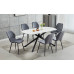 T-1530 Sintered Stone White Marble Top With Black Steel Legs Dining Table (Online Only)