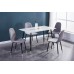 T-1580 White Marble Glass Top with Black/Grey Metal Legs. (Online only)