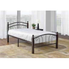 IF-128 Single, Double, Queen Black Metal Bed With Dark Cherry Posts Bed (Online only) IF-128 Single, Double, Queen Black Metal Bed With Dark Cherry Posts Bed (Online only)