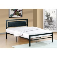 IF-141-B Black Metal Frame with padded  Headboard Single, Double, Queen Bed (Online only)