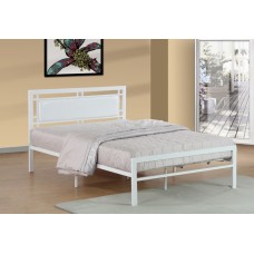 IF-141-W White Metal Frame with padded Headboard Single, Double, Queen Bed (Online only) IF-141-W White Metal Frame with padded Headboard Single, Double, Queen Bed (Online only)